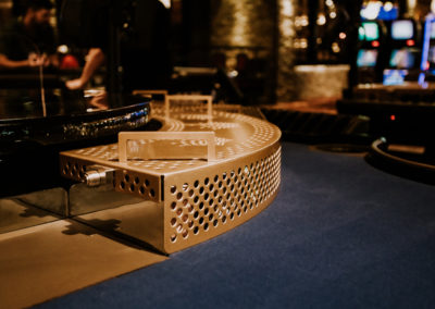 Curved Bench with Perforated Sheet Metal Fabrication in Perth